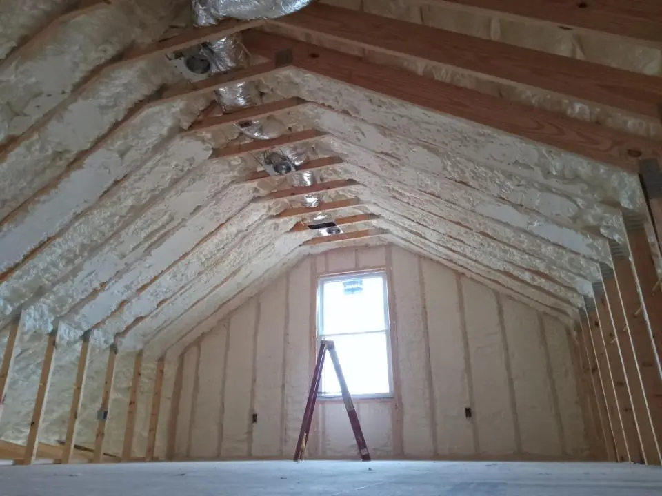 Spray foam roofing application for Crawl Space Insulation project in West Windsor